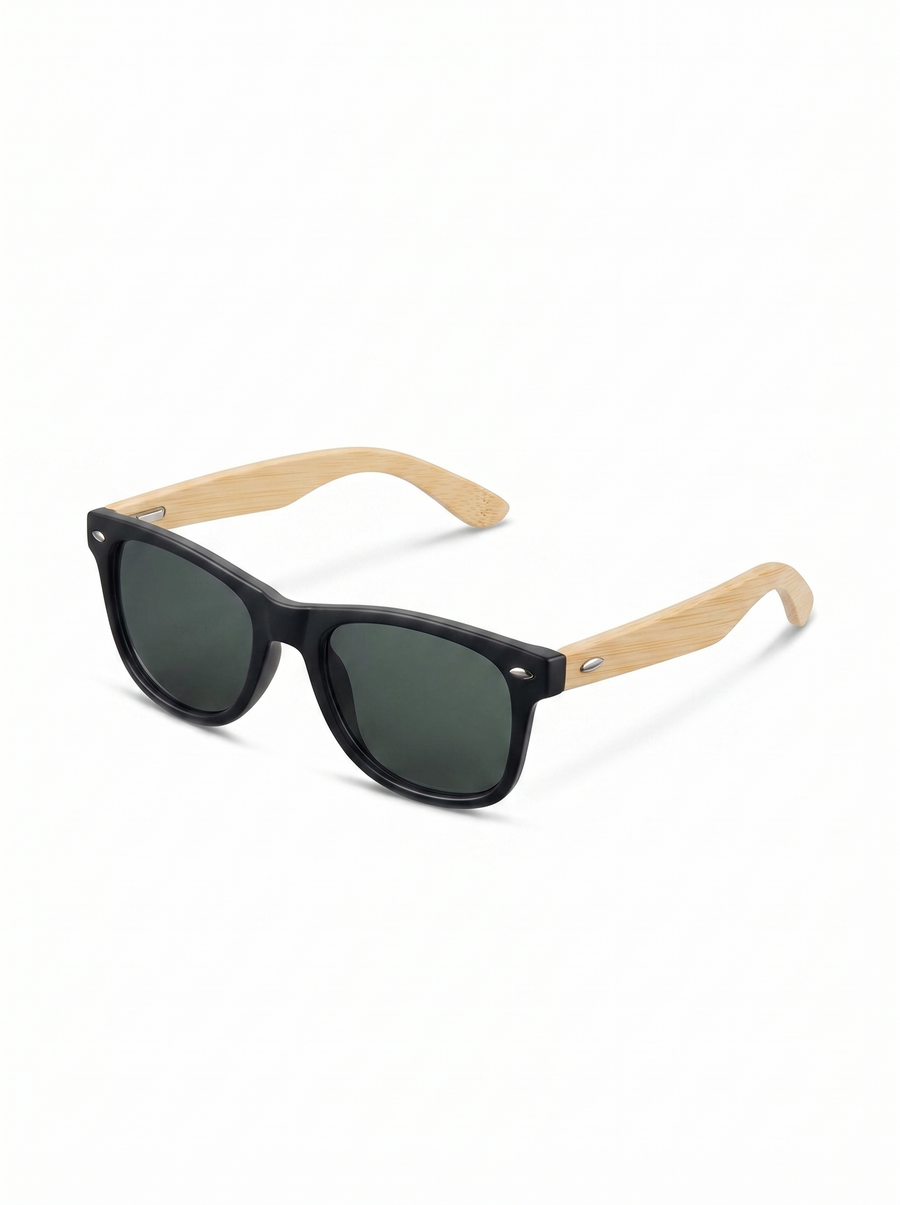 Zonnebril Classic Bamboe/Zwart incl. Hoesje - 3